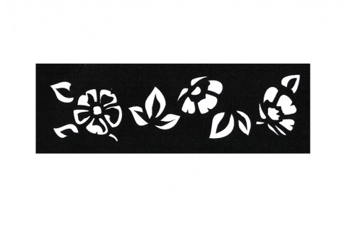 Вентиляционная магнитная решетка 220х75 (200х50) мм цветы черная прямоугольная