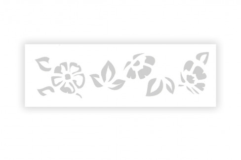Вентиляционная магнитная решетка 220х75 (200х50) мм цветы белая прямоугольная