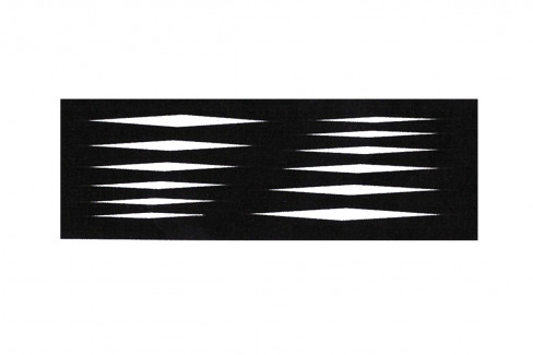 Вентиляционная магнитная решетка 220х75 (200х50) мм ромбики черная прямоугольная