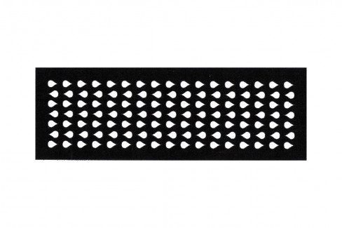 Вентиляционная магнитная решетка 220х75 (200х50) мм капельки черная прямоугольная