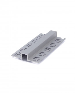 Профіль врізний 10х10 мм для LED стрічки двосторонній з розсіювачем сірий 3,05 м 230 гр/м