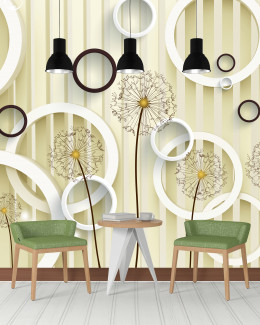 Фотошпалери Кульбаби полоски 