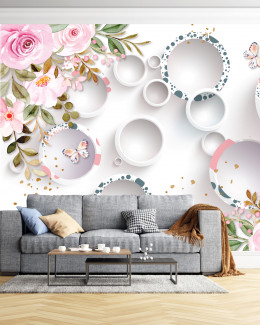 Фотообои из акварельных цветов