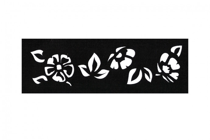 Вентиляционная магнитная решетка 220х75 (200х50) мм цветы черная прямоугольная, 1