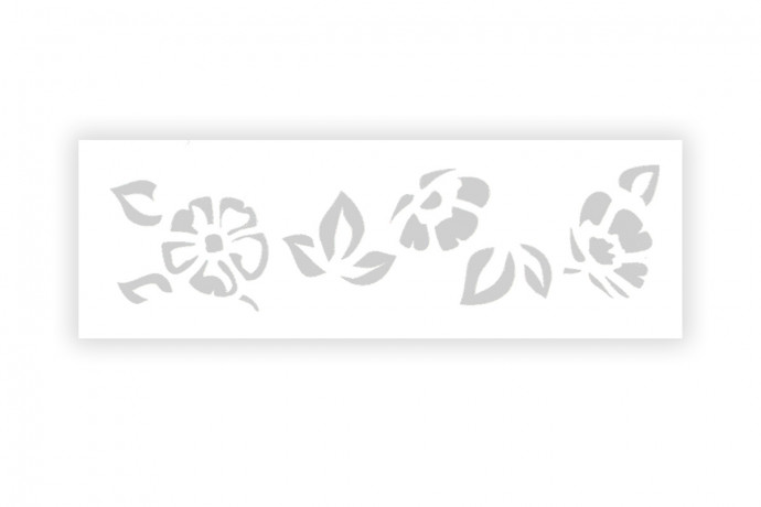 Вентиляционная магнитная решетка 220х75 (200х50) мм цветы белая прямоугольная, 1