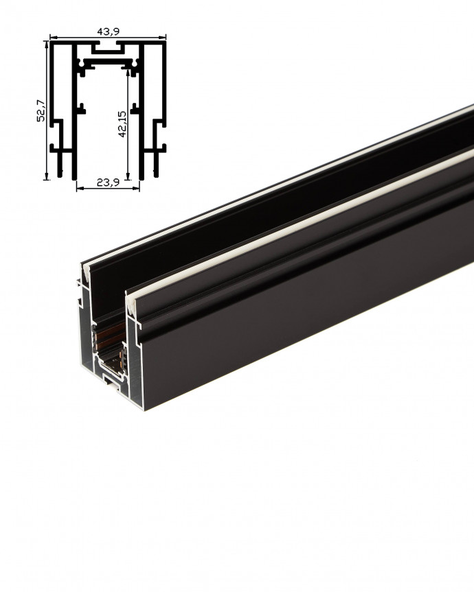 Шинопровід PRO.light для натяжної стелі врізний магнітний з демпфером чорний, 1